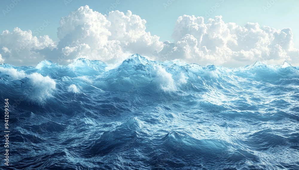 Poster dynamic conceptual business blue background abstract wave action artwork