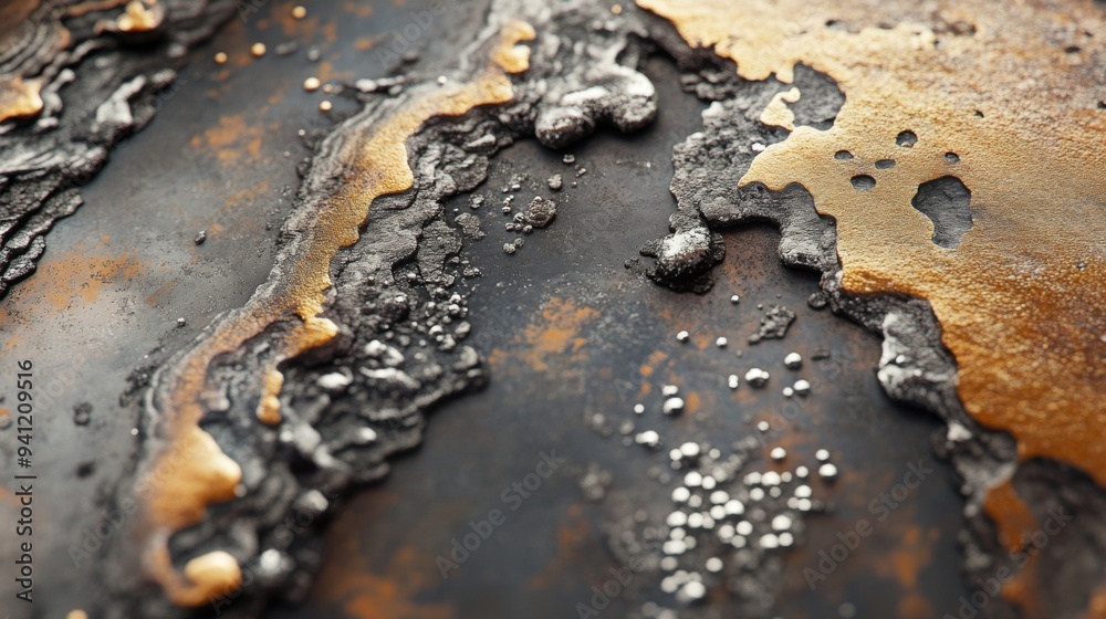 Leinwandbilder a close-up of an abstract texture with a mix of metallic and matte finishes, showcasing a blend of s