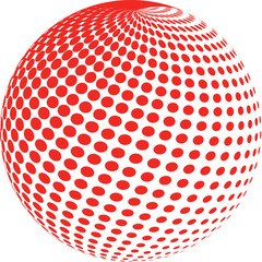 World logo by dot red color Print