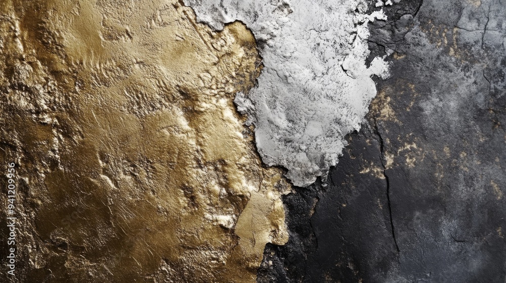 Leinwandbilder a close-up of an abstract texture with a mix of metallic and matte finishes, showcasing a blend of s