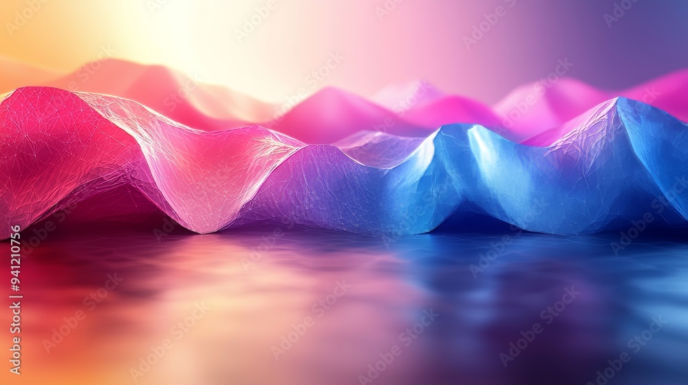 Poster An abstract composition characterized by geometric shapes and gradients, dynamic patterns