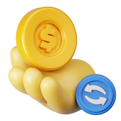 Saving and Investment 3D  icon and illustration