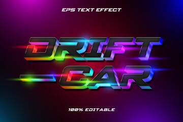 drift car editable text effect