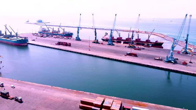 Ships at docking at Tema harbour Ghana, West Africa