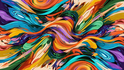 Title: Create a vibrant and abstract digital art pie.

