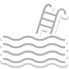 Swimming Pool vector icon in sticker style 