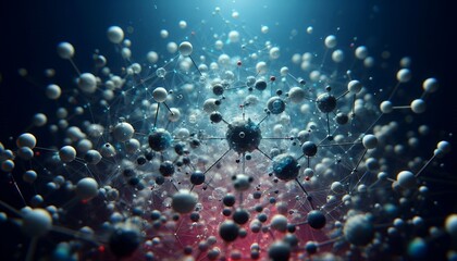 Closeup of an abstract biological and scientific molecular structure concept