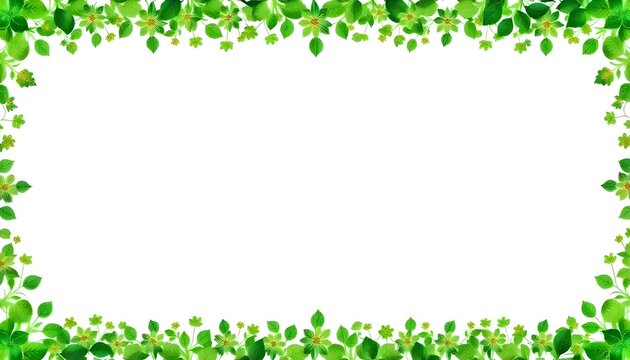 A decorative green border banner featuring small floral patterns, isolated on a bright white background