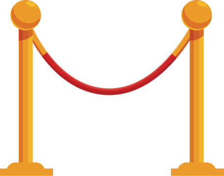 Golden barrier with red velvet rope blocking access for vip private event - Powered by Adobe