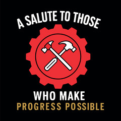 Happy labor day t-shirt design with Geer and Hammer.