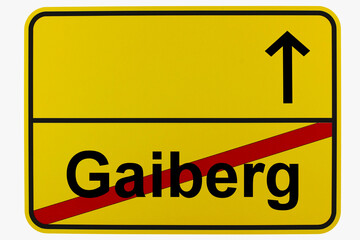 Illustration eines Ortsausgangsschildes von Gaiberg in Baden-Württemberg