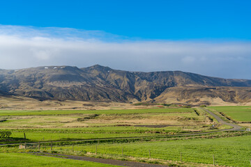 Spring landscape of south Iceland