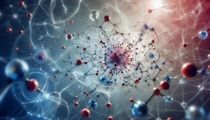 Closeup of an abstract biological and scientific molecular structure concept