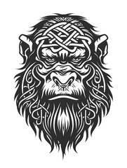 Abominable head very simple traditional tattoo