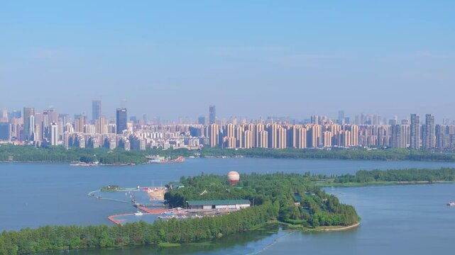 Summer scenery of Wuhan East Lake Scenic Area