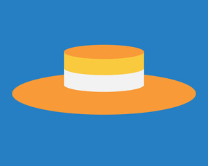 Stylish summer hat as an element for design, flat vector stock illustration or summer logo for sstksummer