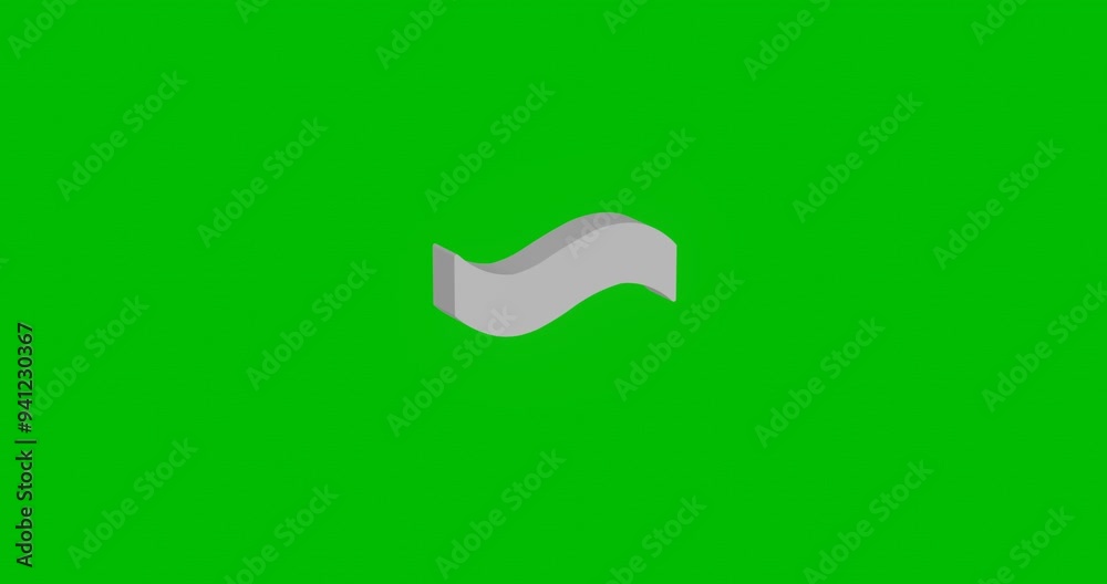 Poster animation of rotation of a white tilde symbol with shadow. simple and complex rotation. seamless loo