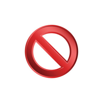 3d red gradient prohibited sign not allowed forbidden icon warning or stop symbol safety danger vector cllipart png
