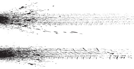 Vector Print Textured Tire Track . Design Element .Bike thread silhouette