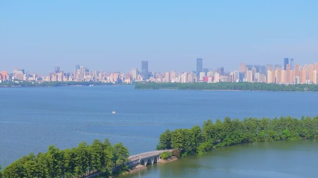 Summer scenery of Wuhan East Lake Scenic Area