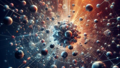 Closeup of an abstract biological and scientific molecular structure concept