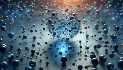 Closeup of an abstract biological and scientific molecular structure concept