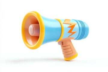 Marketing company with megaphones and flashes