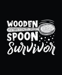 Wooden Spoon vector illustration Graphic retro vintage T Shirt Design