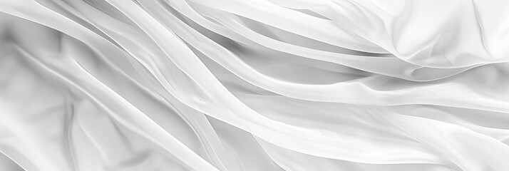 Obraz premium Elegant White Chiffon Fabric Texture Background, Wavy Silk Fabric, Abstract Background