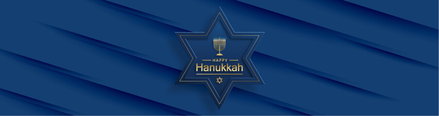 Happy Hanukkah card with nice and creative symbols on color background for Hanukkah Jewish holiday