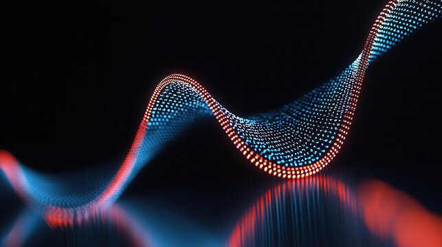 Abstract concept of DNA computing, blending genetic science with digital technology