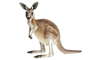 The beautiful Western Australian kangaroo standing in alert position