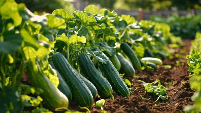 zucchini plants in a garden