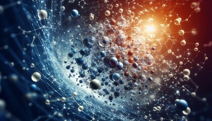 Closeup of an abstract biological and scientific molecular structure concept