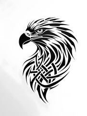 Fototapeta premium Bald Eagle head very simple traditional tattoo flash styles illustration