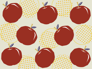 レトロな赤いりんごの背景
