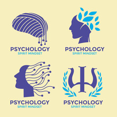 Set of collection Psychology and Therapy Emblem Idea Design