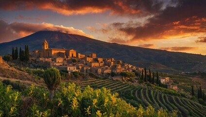 Naklejka premium Sicilian Sunset