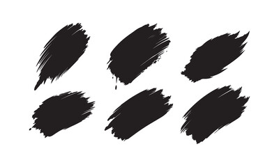 Black Grunge spray paint and brush strokes, ink brush strokes, Collection elements of abstract grunge paint shapes with torn borders, messy watercolor stroke paints, Vector illustration.