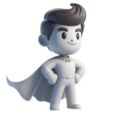 Fototapeta premium 3D Cartoon Mock-up of a Character in a Superhero Pose 