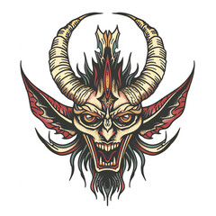 Banshee head very simple traditional tattoo flash styles illustration
