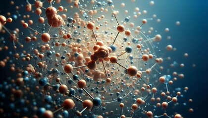 Closeup of an abstract biological and scientific molecular structure concept