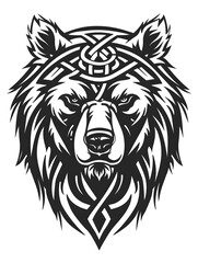 Obraz premium Bear head very simple traditional tattoo flash styles illustration