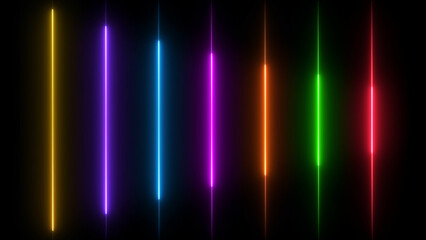 Neon light rainbow colorful background seamless loop 4k illustration.