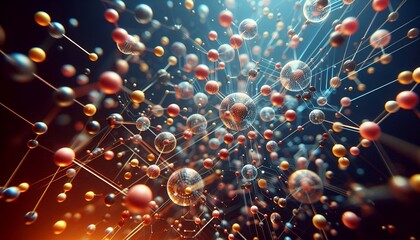 Closeup of an abstract biological and scientific molecular structure concept