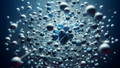 Closeup of an abstract biological and scientific molecular structure concept