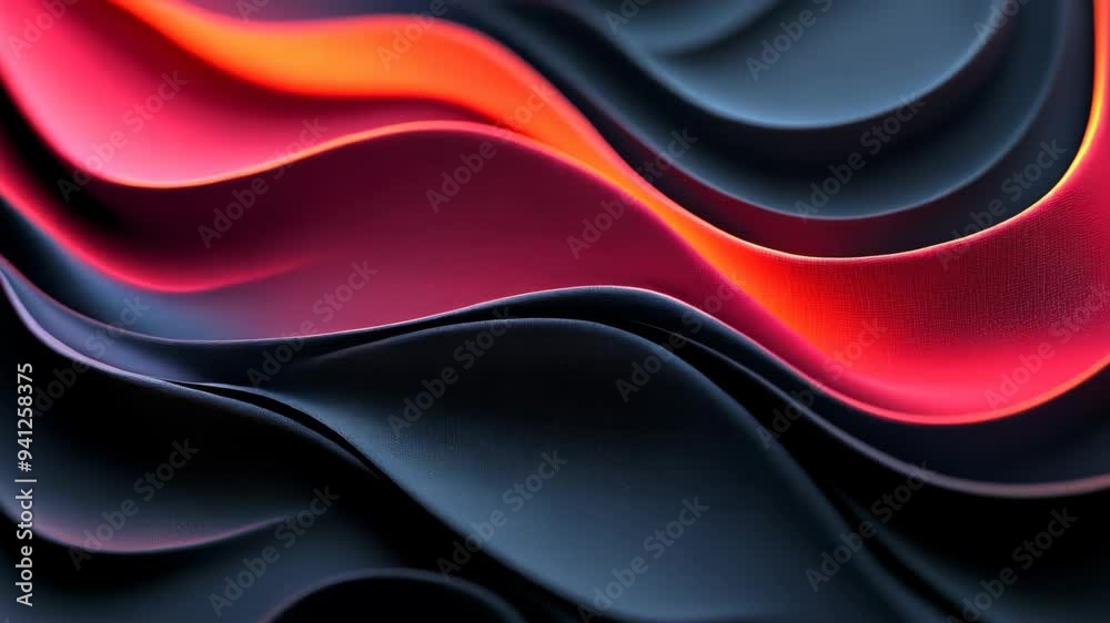 Poster abstract image of flowing red and black waves, creating a dynamic and modern design