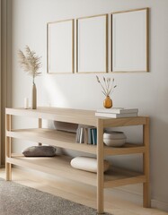 Mockup Frame in Home Interior Background - 3D Render
