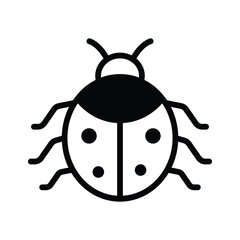 An amazing icon of lady bug isolated on white background