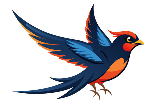 recommend clip art: Beautiful swift bird different posture vector art illustration 